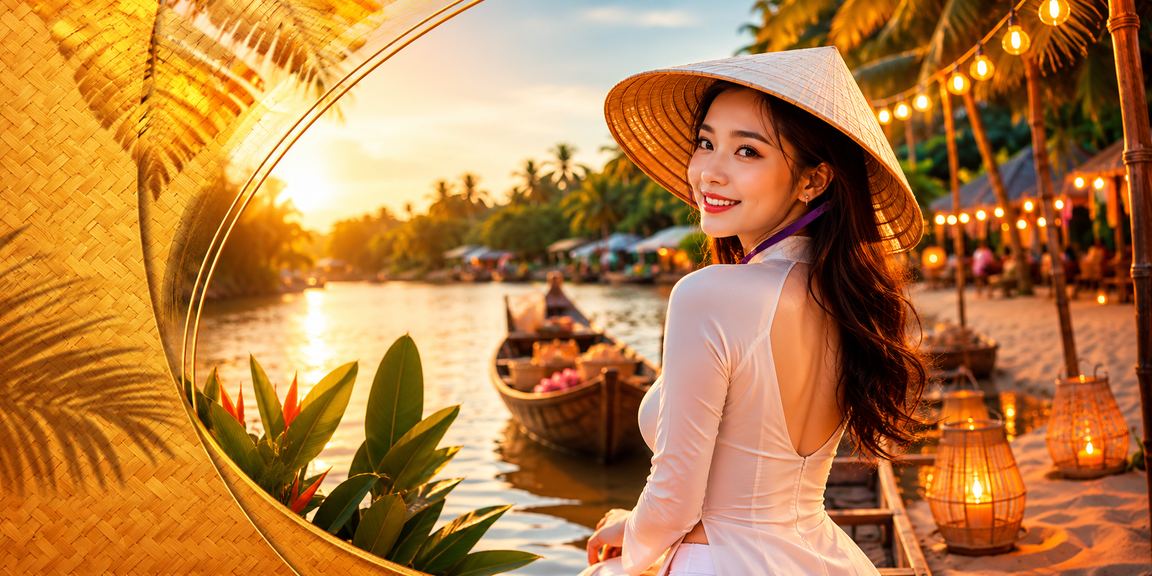 Người dùng đọc thông tin cá cược thể thao bên dòng sông Mekong